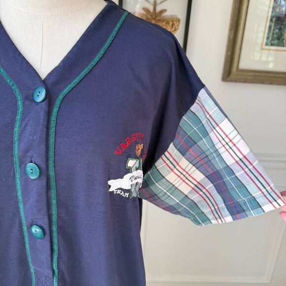 Vintage True Colors Teddy Bear Varsity Sleep Shirt OSFM - Picture 2 of 5